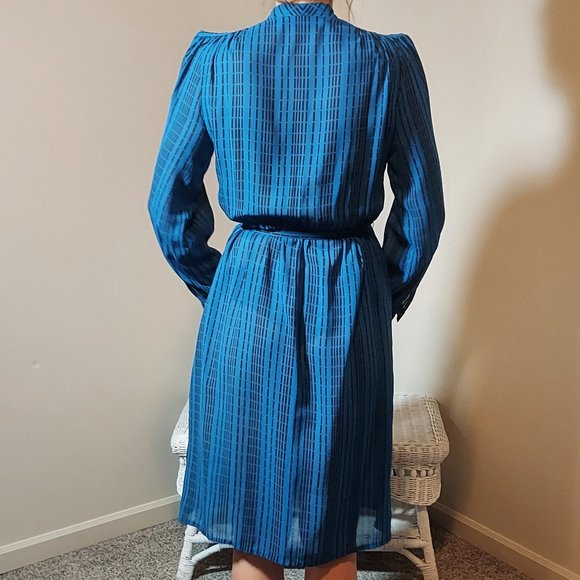 Vintage Petites by PDI International Belted Blouson Dress Size 6 - Picture 2 of 9